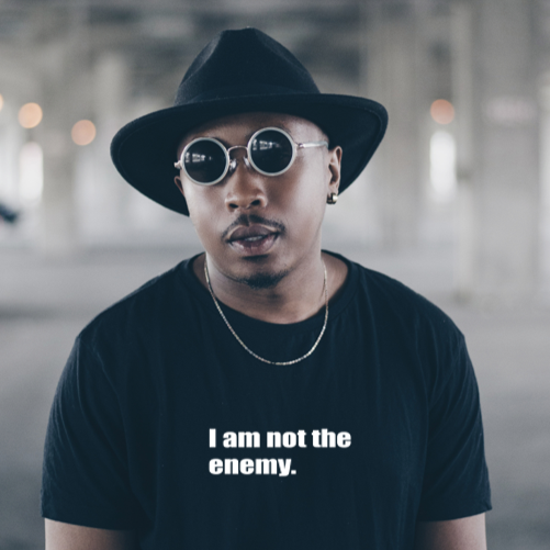 "I am not the enemy"  Cotton Crew Tee