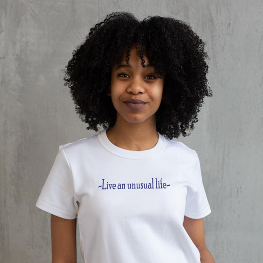"Live an unusual life" Cotton crew tee