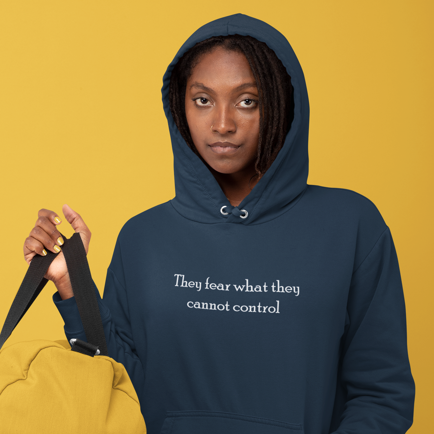 "They fear what they cannot control" Unisex Heavy Blend™ Hooded Sweatshirt